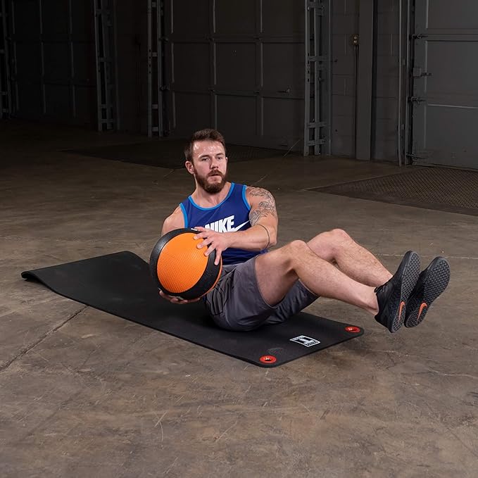 Body-Solid Rubber Medicine Ball - Superior Grip, Textured Surface, Adjustable Air Pressure Fitness Balls - Ideal for Cardio and Core Exercise in Home & Gym Workouts