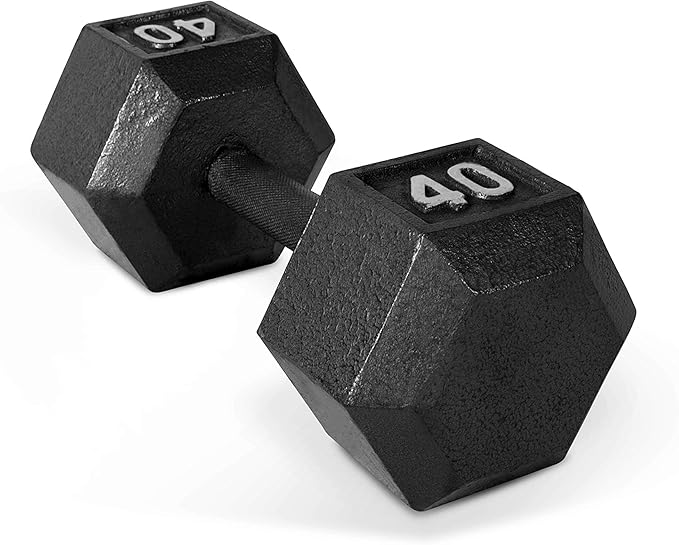 CAP Barbell Black Cast Iron Hex Dumbbell | 5-120 LBs | Single or Pair