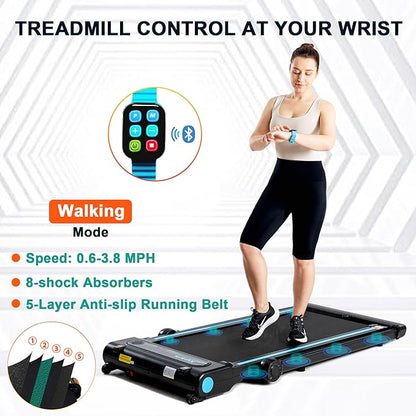 Ksports 3-in-1 Folding Electric Treadmill, Home Gym Cardio Strength Training Workout Set w/Ab Mat, Sit Up Strap