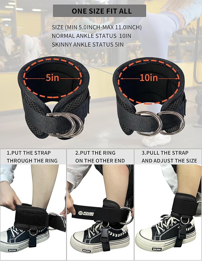 POWER GUIDANCE Ankle Strap for Cable Machine Professional