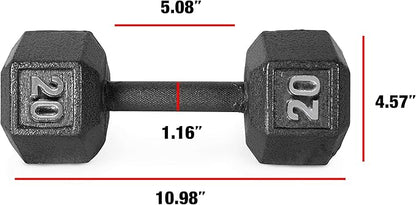 CAP Barbell Black Cast Iron Hex Dumbbell 5-120 LBs