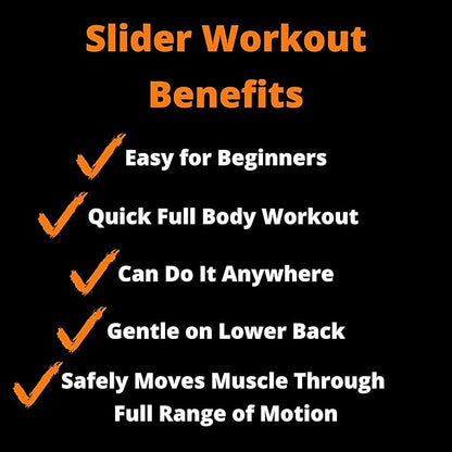 Sliders for Full Body Workout at Home or Gym. Dual-sided Fitness Equipment for Strength Training, Fat Loss for Men & Women