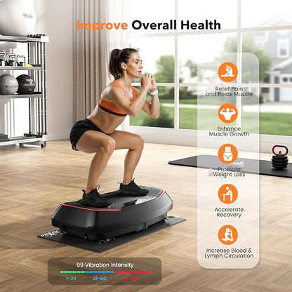 FLYBIRD Vibration Plate- 4D & Oscillation Two Types Vibration Platform, Whole Body Workout Vibration Plate Exercise Machine for Bone Density Building & Lymphatic Drainage