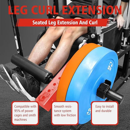 Seated Leg Strength Extension and Curl Athletic Practice Machine,Adjustable Leg Fitness Equipment Attachment, Fitness Squat Rack Accessories