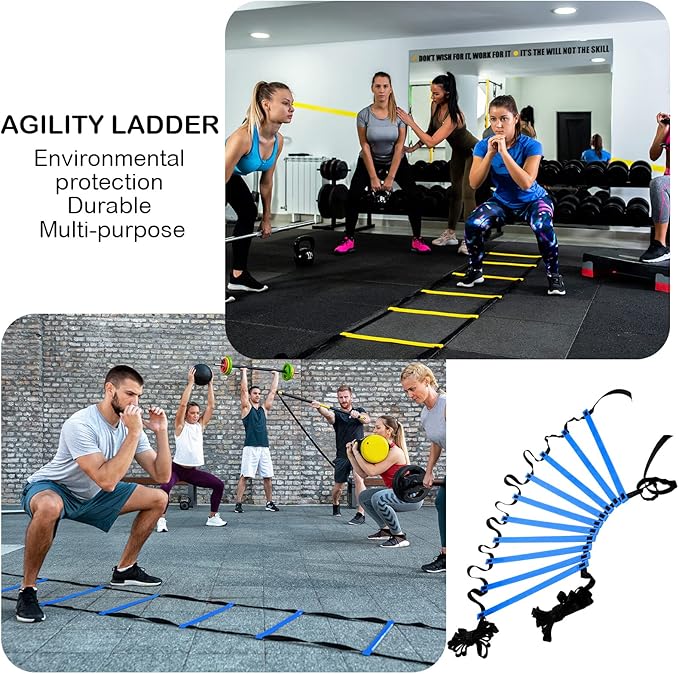 Sosation 2 Pieces Agility Ladder 20 Feet Adjustable