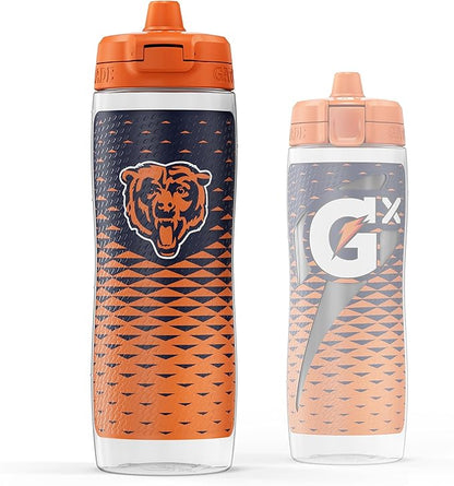 Gatorade Gx NFL Non-Slip Squeeze Bottles, 30 fl oz, Gx Hydration System