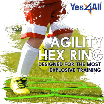 Yes4All Hex Agility Rings/Speed Rings with Carrying Bag