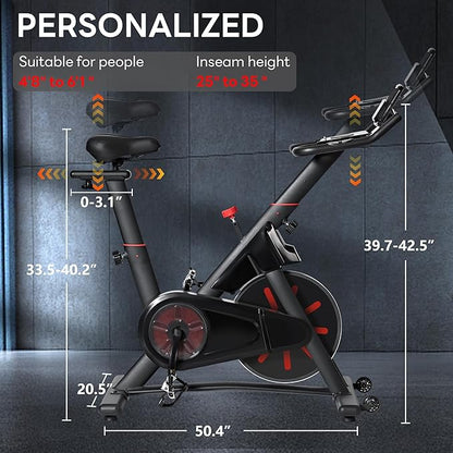 SogesPower Exercise Bike Indoor Cycling Bike Magnetic Stationary Bike Cycle Bike Fitness Bike for Home Silent Belt Drive with Phone Ipad Mount &Comfortable Seat Cushion