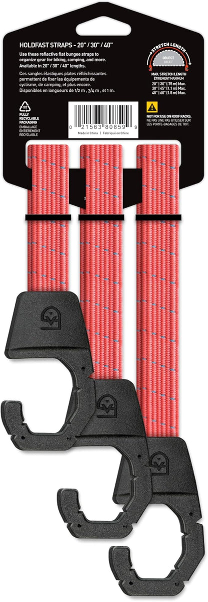 GEAR AID Holdfast Bungee Strap, Organize Your Garage and Gear for Biking, Camping, Hunting, Exercise, Paddling and More, Orange Reflective