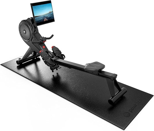 Powr Labs Rowing Machine Mat, Treadmill Mat for Carpet & Hardwood Floors - Rower Mat for Hydrow, Concept 2, Peloton Rower - Elliptical Mat, Mat for Exercise Equipment, Gym Equipment Mat