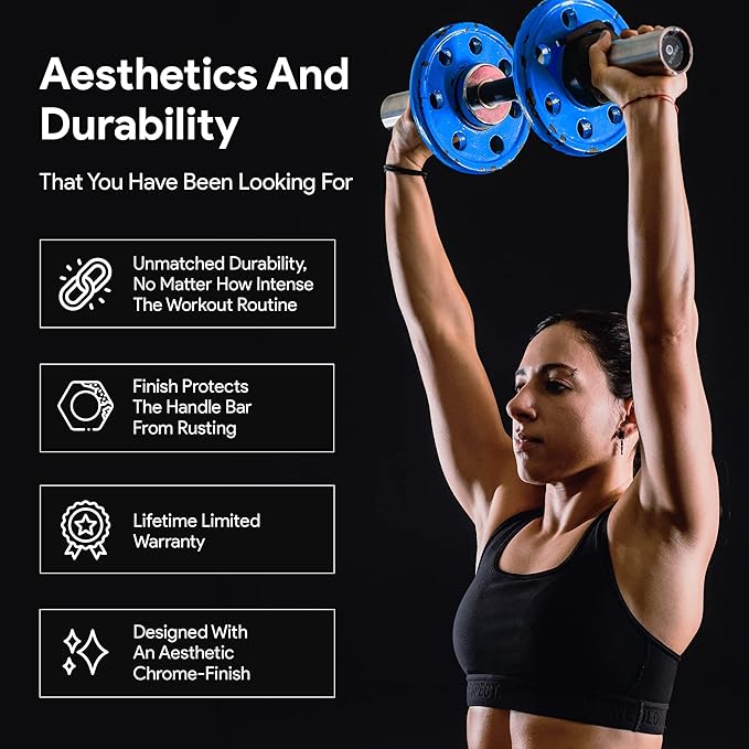 Olympic Dumbbell Handle – 2 Inch Loadable Dumbbell Bar Heavy Duty Handle for Gym Workouts, Exercise, Training, Bodybuilding, Cross Training and Weightlifting