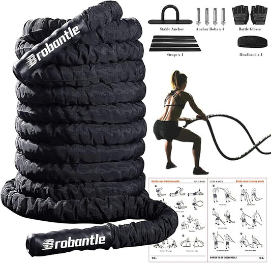 Battle Rope Battle Ropes for Exercise Workout Rope Exercise Rope Battle Ropes for Home Gym Heavy Ropes for Exercise Training Ropes for Working Out Weighted Workout Rope Exercise Workout Equipment