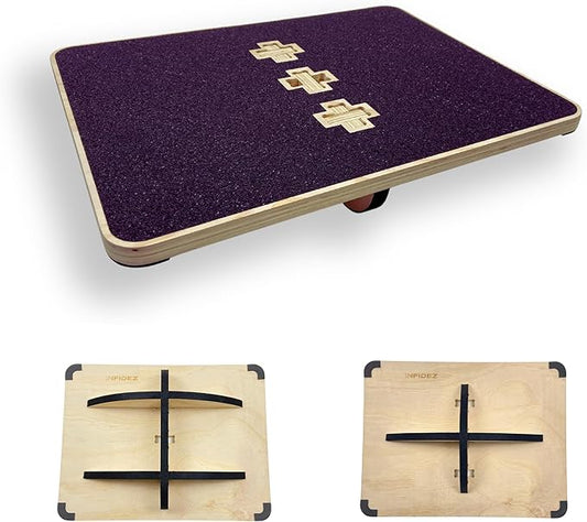 360 Degree Rotation Anti-slip Wooden Balance Board, Plank board & Anti-Slip Wobble Board for Balance and Core Training, Balancing Board for Under Desk