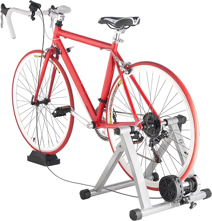 Indoor Bike Trainer – Convert Mountain, Road, or Beach Bicycle into a Stationary Exercise Bike for Indoor Riding All Year Round by Bike Lane (Silver)