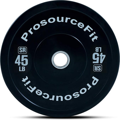 ProsourceFit Solid Rubber Bumper Plates (Sold Individually) with Steel Insert, Power Lifting, Strength Training