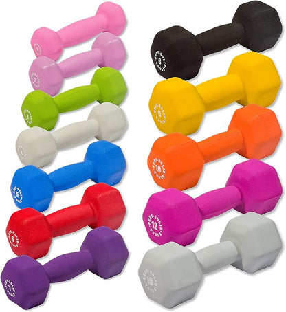 Body-Solid Tools (BSTND2PR) Neoprene Dumbbell for Weight and 2lbs. Pair