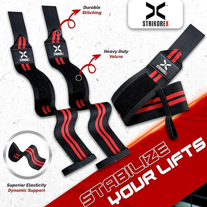 Wrist Straps for Weightlifting with Support for Men & Women 18", Gym Lifting Flexible Fit & Stiff Wrist Straps Workout Equipment,Powerlifting Strength Training & Push Ups