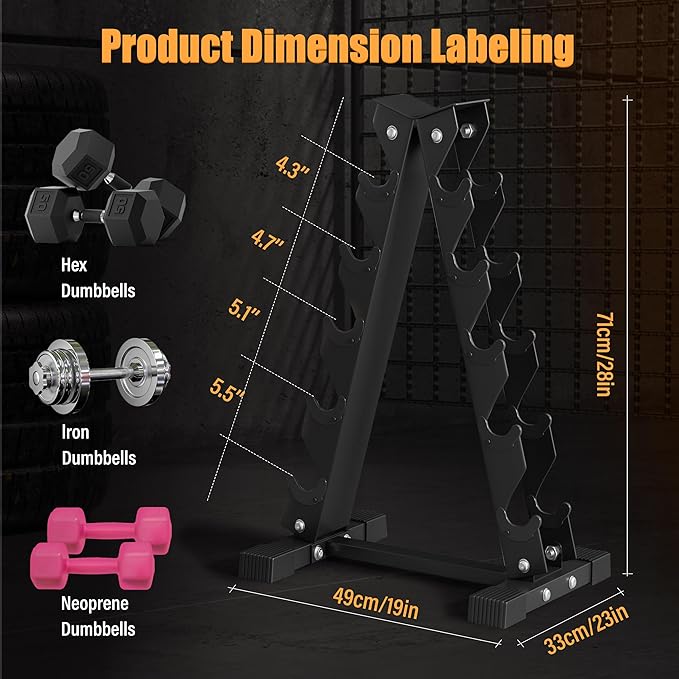 Barbell A-Frame Dumbbell Weight Rack 5 Tier 500 LB