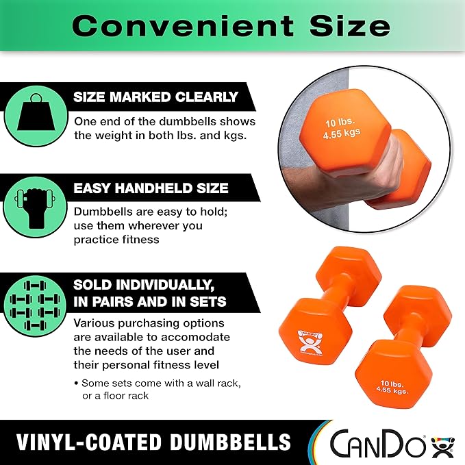 CanDo Vinyl Coated Dumbbells