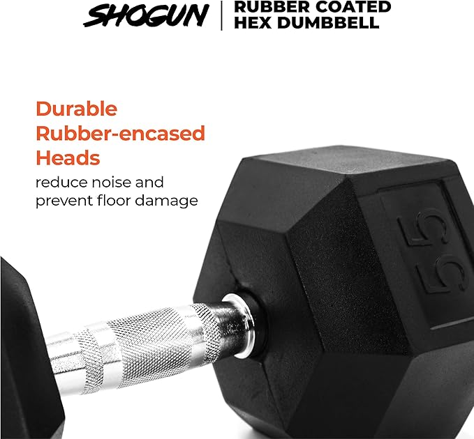 Shogun Hex Dumbbells. Available Hex Dumbbells from 5-55 LBS For Home Workouts, Weight & Strength Training. 5 to 20 LB Hex Dumbbells Sold in Pairs. 25 to 55 LB Hex Dumbbells Sold as Single.