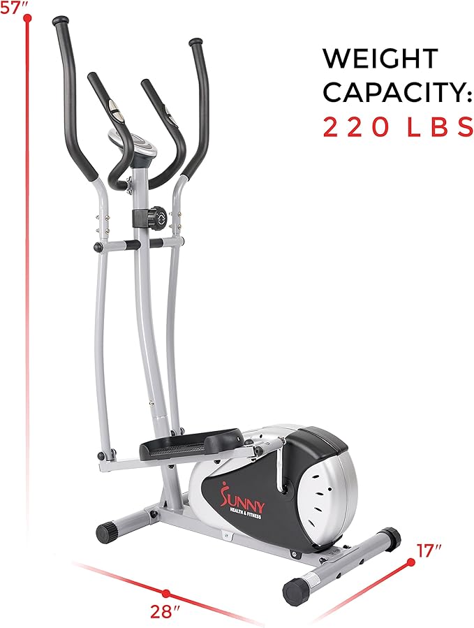 Sunny Health & Fitness Legacy Stepping Elliptical Machine, Total Body Cross Trainer, Low Impact Exercise Equipment with Optional SunnyFit App Enhanced Connectivity