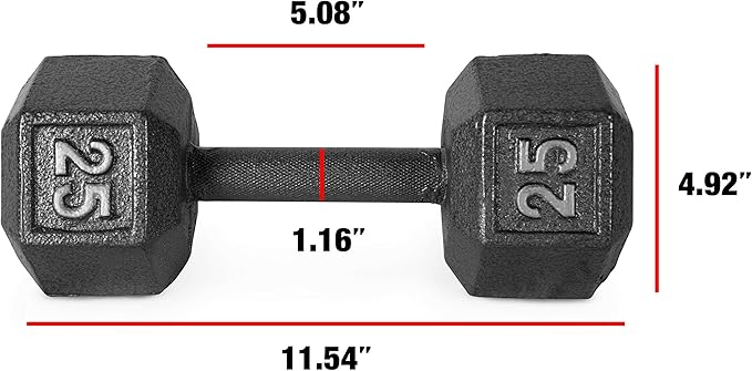 CAP Barbell Black Cast Iron Hex Dumbbell | 5-120 LBs | Single or Pair