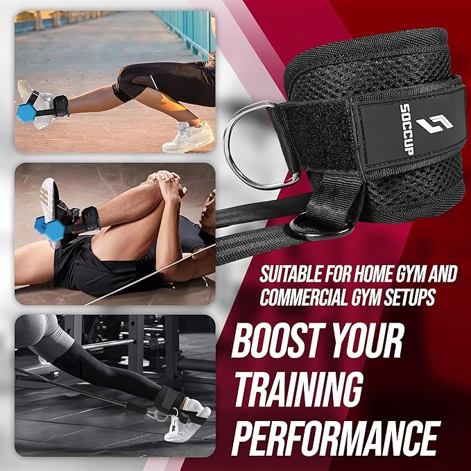 Workout Ankle Strap for Cable Machine & Dumbbells Weight - Monkey feet Dumbbell Attachment - Adjustable Ankle Cable Strap for Workout, Gym, Kickbacks, Leg Curls, Glute Exercises for Men & Women