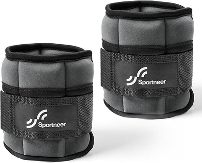 Sportneer Adjustable Ankle Weights for Women and Men 1 Pair of 2 3 4 6 7 LBS Wrist Leg Weights for Yoga Walking Aerobics Gym