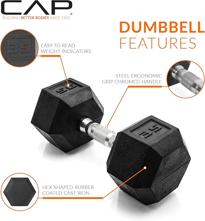 CAP Barbell Coated Dumbbell Weight Pairs | Multiple Options