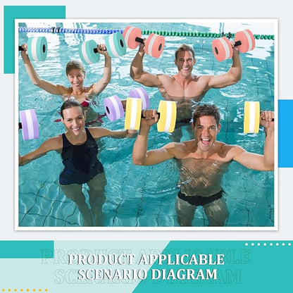 Shappy 8 Pcs Water Weight Aquatic Exercise Dumbbells Water Dumbbell Pool Exercise Weight Water Aerobics Equipment Eva Foam Dumbbell Set Aquatic Exercise Equipment Hand Bar for Fitness