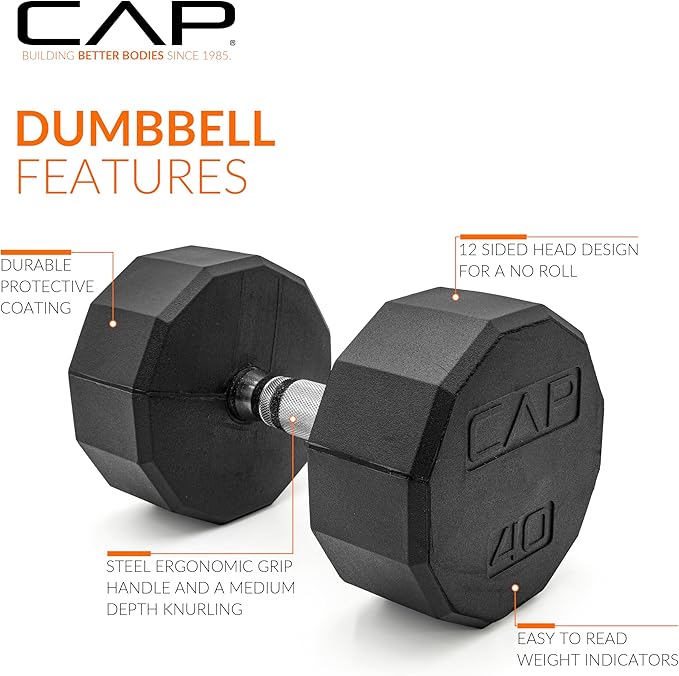 CAP Barbell Coated Hex Dumbbell Weight