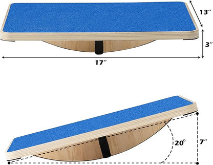 360 Degree Rotation Anti-slip Wooden Balance Board, Plank board & Anti-Slip Wobble Board for Balance and Core Training, Balancing Board for Under Desk