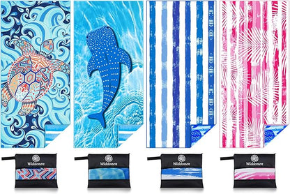 Microfiber Lightweight Beach Towel Sand Free Quick Dry Absorbent Thin Compact Towels for Swimming Pool Camping Beach Accessories Large Easy Pack Travel Things for Vacation Essentials Gift Adult