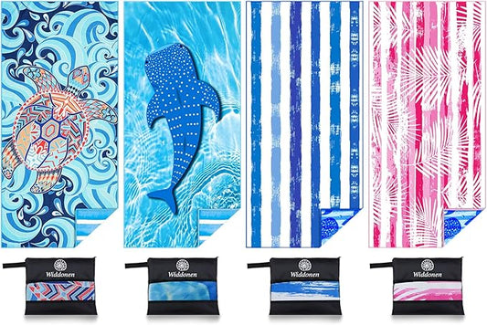 Microfiber Lightweight Beach Towel Sand Free Quick Dry Absorbent Thin Compact Towels for Swimming Pool Camping Beach Accessories Large Easy Pack Travel Things for Vacation Essentials Gift Adult