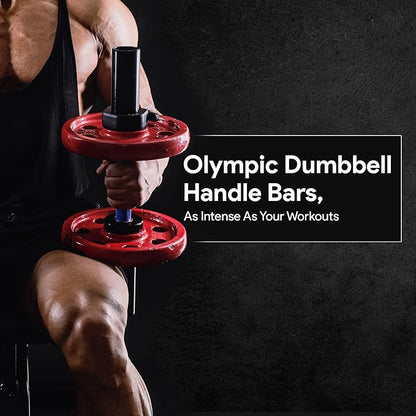 Olympic Dumbbell Handle – 2 Inch Loadable Dumbbell Bar Heavy Duty Handle for Gym Workouts, Exercise, Training, Bodybuilding, Cross Training and Weightlifting