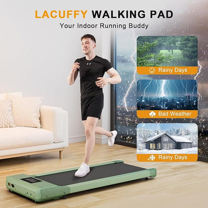 Smart Walking Pad, 2-in-1 Under Desk Treadmill for Home Office, Portable Walking/Jogging Machine with App & Remote Control, Fitness Data Recording