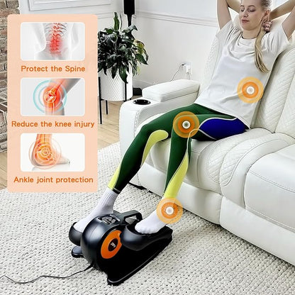 Under Desk Elliptical Machine, Electric Seated Pedal Exerciser with Remote Control and LCD Display, Adjustable Speeds Leg Exerciser for Seniors and Adults