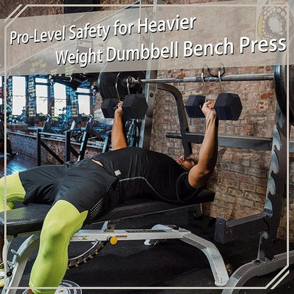 Dumbbell Spotter Hooks for Bench Press: Power Rack