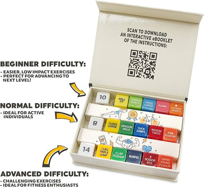Quick Sweat Fitness Dice. Bodyweight Exercise Workout Game. Designed by a Military Fitness Expert. Video Instructions Included. No Equipment Needed. Burn Fat Build Muscle.