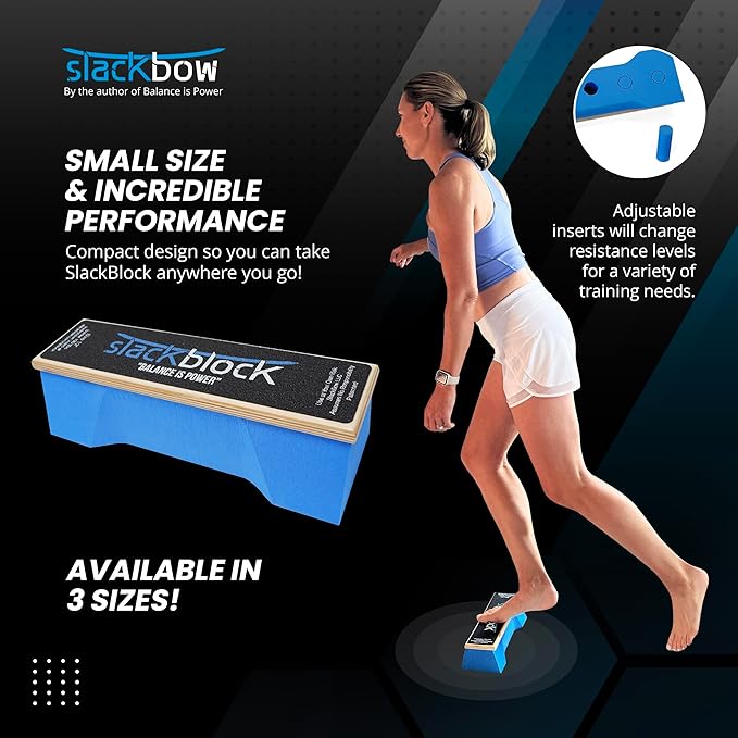 SlackBlock Athletic Balance Trainer – Improve Balance, Stability, and Athletic Performance – Condition Your Body and Prevent Injury - Compact and Portable