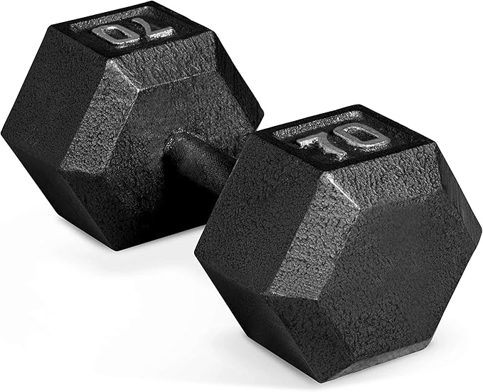 CAP Barbell Black Cast Iron Hex Dumbbell | 5-120 LBs | Single or Pair