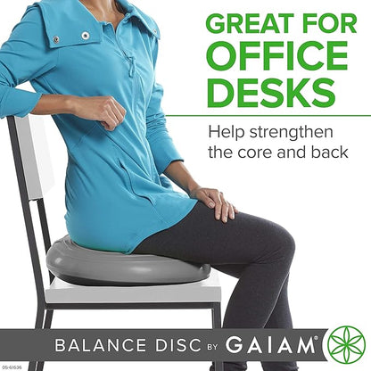 Gaiam Balance Disc Wobble Cushion Stability Core Trainer for Home or Office Desk Chair & Kids Alternative Classroom Sensory Wiggle Seat