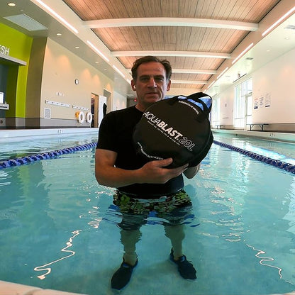 AquaBLAST Portable Fitness and Punching Bag for Swimming Pools for a Total-Body, Low-Impact Workout Using Water Resistance & Weight; Sets Up in 30 Seconds & Take It Anywhere.