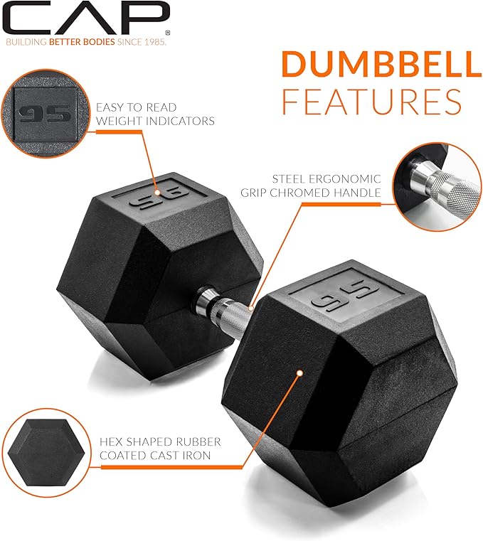 CAP Barbell Coated Hex Dumbbell Weight