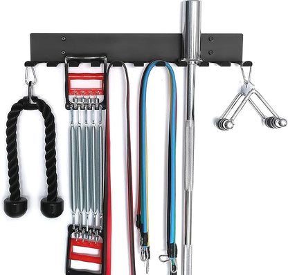 Multi-Purpose Gym Equipment Storage Rack Resistance Bands Storage Hanger Barbell Rack Heavy Duty Gym Rack for Exercise Bands, Lifting Belts and Jump Ropes