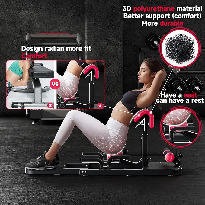 Hip Thrust Machine with High Resistance and Protectors 3D High