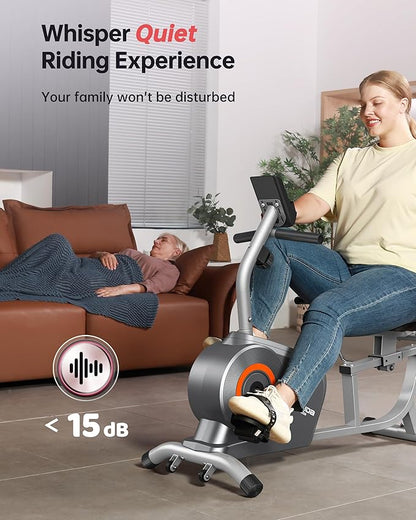 YOSUDA Recumbent Exercise Bike for Adults Seniors with Quick Adjust Seat, 350LB Capacity & 16-level Resistance