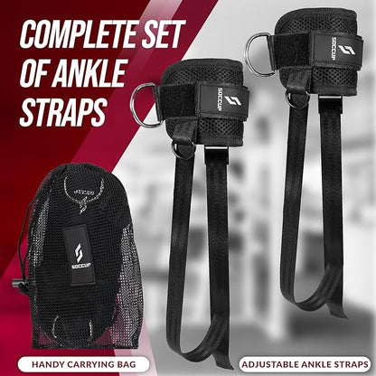 Workout Ankle Strap for Cable Machine & Dumbbells Weight - Monkey feet Dumbbell Attachment - Adjustable Ankle Cable Strap for Workout, Gym, Kickbacks, Leg Curls, Glute Exercises for Men & Women