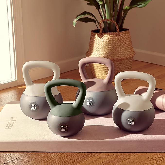 Soft Kettlebells with Cushioned Impact-Resistant Base and Anti-Slip, Wide-Grip Handle for Home Workouts, Weightlifting, and Personal Training