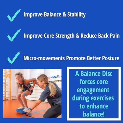 Inflatable Balance Disc Wobble Cushion to Improve Balance Fitness and Core Stability